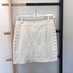Forever21 white denim lace-up skirt M NWT